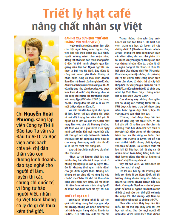 Triết lý hạt cafe nâng chất nhân sự Việt